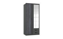 Kleiderschrank >Duo2< (B/H/T: 90x198x58 cm) in Graphit - 90x198x58cm (BxHxT)