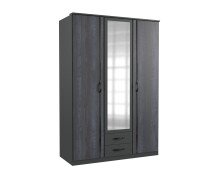 Kleiderschrank >Duo2< (B/H/T: 135x198x58 cm) in Graphit - 135x198x58cm (BxHxT)