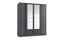 Kleiderschrank >Duo2< (B/H/T: 180x198x58 cm) in Graphit - 180x198x58cm (BxHxT)