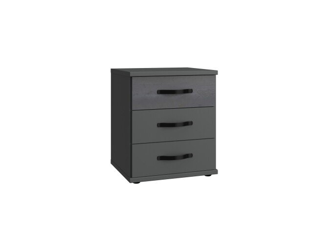 Nachtkommode >Duo2< (B/H/T: 46x58x40 cm) in Graphit - 46x58x40cm (BxHxT)