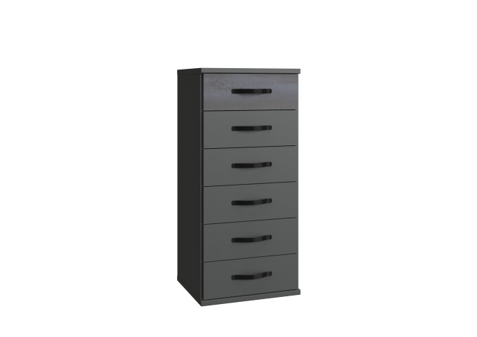 Nachtkommode >Duo2< (B/H/T: 46x106x40 cm) in Graphit - 46x106x40cm (BxHxT)