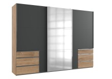 Kleiderschrank >Level36 A< (B/H/T: 300x216x65 cm) in Plankneiche-Nachbildung