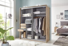 Kleiderschrank >Oldenburg< (B/H/T: 180x198x65 cm) in Artisan-Eiche-Nachbildung