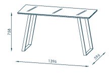 Schreibtisch >9525< (B/H/T: 140x76x51 cm) in Metall weiß - Weißglas