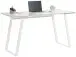Schreibtisch >9525< (B/H/T: 140x76x51 cm) in Metall weiß - Weißglas