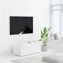 TV-Board >Hanum-I< (B/H/T: 80x30x34 cm) in Hochglanz-Weiß - 80x30x34cm (BxHxT)