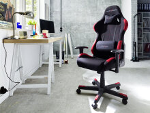 Gaming-Stuhl in Schwarz aus Nylon - 65x126x52cm (BxHxT)
