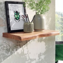 Wandregal >Gmünd< (B/H/T: 40x4x26 cm) in Akazie aus Massivholz - 40x4x26 (BxHxT)