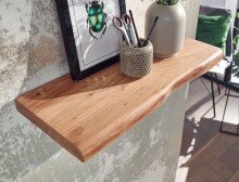 Wandregal >Gmünd< (B/H/T: 60x4x26 cm) in Akazie aus Massivholz - 60x4x26 (BxHxT)