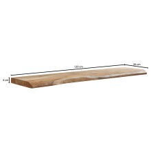 Wandregal >Gmünd< (B/H/T: 120x4x26 cm) in Akazie - 120x4x26 (BxHxT)
