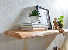 Wandregal >Gmünd< (B/H/T: 120x4x26 cm) in Akazie - 120x4x26 (BxHxT)