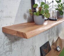 Wandregal >Gmünd< (B/H/T: 160x4x26 cm) in Akazie - 160x4x26 (BxHxT)