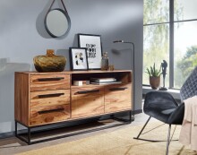 Sideboard >Morena< (B/H/T: 165x80x40 cm) in Sheesham - 165x80x40 (BxHxT)