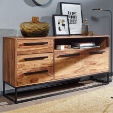 Sideboard >Morena< (B/H/T: 165x80x40 cm) in Sheesham - 165x80x40 (BxHxT)
