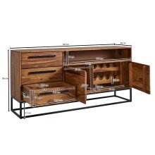 Sideboard >Morena< (B/H/T: 165x80x40 cm) in Sheesham - 165x80x40 (BxHxT)