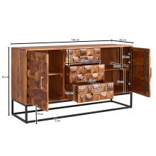 Sideboard >Katihar< (B/H/T: 145x81x45 cm) in Sheesham - 145x81x45 (BxHxT)