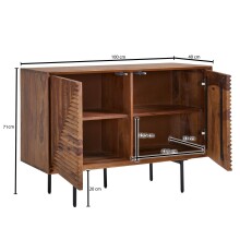 Sideboard >Sonipat< (B/H/T: 100x71x40 cm) in Sheesham - 100x71x40 (BxHxT)