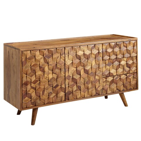 Sideboard >Purnia< (B/H/T: 138x59x45 cm) in Sheesham - 138x76x45 (BxHxT)