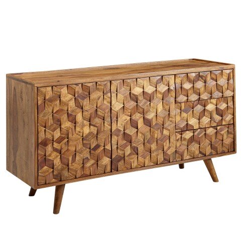 Sideboard >Purnia< (B/H/T: 138x59x45 cm) in Sheesham - 138x76x45 (BxHxT)