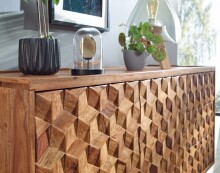 Sideboard >Purnia< (B/H/T: 138x59x45 cm) in Sheesham - 138x76x45 (BxHxT)