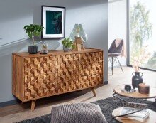 Sideboard >Purnia< (B/H/T: 138x59x45 cm) in Sheesham - 138x76x45 (BxHxT)