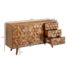 Sideboard >Purnia< (B/H/T: 138x59x45 cm) in Sheesham - 138x76x45 (BxHxT)