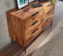 Sideboard >Barasat< (B/H/T: 117x80x42 cm) in Sheesham - 117x80x42 (BxHxT)