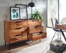 Sideboard >Barasat< (B/H/T: 117x80x42 cm) in Sheesham - 117x80x42 (BxHxT)