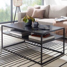 Couchtisch >Cixi< (B/H/T: 100x45x60 cm) in Schwarz - 100x45x60 (BxHxT)