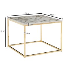Couchtisch >Cixi< (B/H/T: 60x45x60 cm) in Weiß - 60x45x60 (BxHxT)
