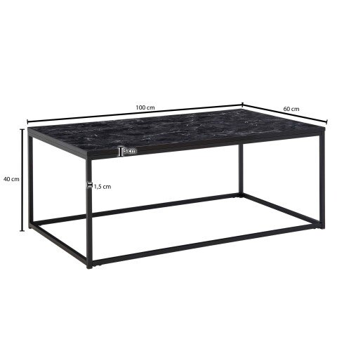 Couchtisch >Cixi< (B/H/T: 100x40x60 cm) in Schwarz - 100x40x60 (BxHxT)