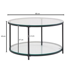 Couchtisch >Cixi< (B/H/T: 80x45x80 cm) in Schwarz - 80x45x80 (BxHxT)