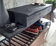 Garderoben-Set >Zibo< (B/H/T: 110x70x37 cm) in Schwarz - 110x70x37 (BxHxT)