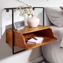 Nachttisch >Hefei< (B/H/T: 44x45x35 cm) in Mango - 44x45x35 (BxHxT)