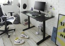 Schreibtisch >NAKURU< (BxHxT: 120x72x60 cm) in schwarz - 120x72x60 (BxHxT)