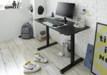 Schreibtisch >NAKURU< (BxHxT: 120x72x60 cm) in schwarz - 120x72x60 (BxHxT)