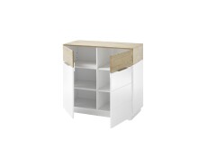 Kommode >DUBAI-I< (BxHxT: 90x83x40 cm) in weiß, holzfarben - 90x83x40 (BxHxT)