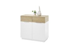Kommode >DUBAI-I< (BxHxT: 90x83x40 cm) in weiß, holzfarben - 90x83x40 (BxHxT)
