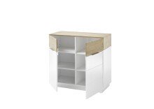 Kommode >DUBAI-I< (BxHxT: 90x83x40 cm) in weiß, holzfarben - 90x83x40 (BxHxT)