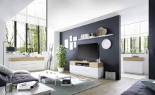 Sideboard >DUBAI-I< (BxHxT: 182x65x40 cm) in weiß, holzfarben