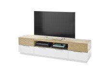 Lowboard >DUBAI-I< (BxHxT: 182x46x40 cm) in weiß, holzfarben - 182x46x40 (BxHxT)