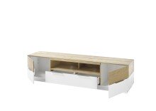 Lowboard >DUBAI-I< (BxHxT: 182x46x40 cm) in weiß, holzfarben - 182x46x40 (BxHxT)