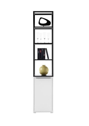 Stauraumschrank >LILLE< (BxHxT: 40x197x40 cm) in weiß - 40x197x40 (BxHxT)