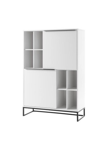 Highboard >LILLE< (BxHxT: 100x149x40 cm) in weiß - 100x149x40 (BxHxT)