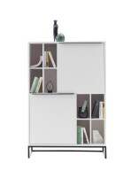 Highboard >LILLE< (BxHxT: 100x149x40 cm) in weiß - 100x149x40 (BxHxT)