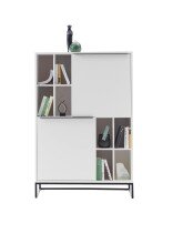 Highboard >LILLE< (BxHxT: 100x149x40 cm) in weiß - 100x149x40 (BxHxT)