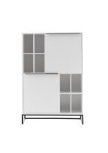Highboard >LILLE< (BxHxT: 100x149x40 cm) in weiß - 100x149x40 (BxHxT)