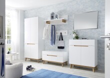 Sitzbank >CERVO Garderobe< (BxHxT: 97x53x40 cm) in weiß - 97x53x40 (BxHxT)