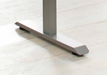 Schreibtisch >EDJUST< (BxHxT: 248x120x158 cm) Metall platingrau - Sonoma-Eiche