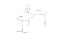 Schreibtisch >EDJUST< (BxHxT: 248x120x158 cm) Metall platingrau - Sonoma-Eiche
